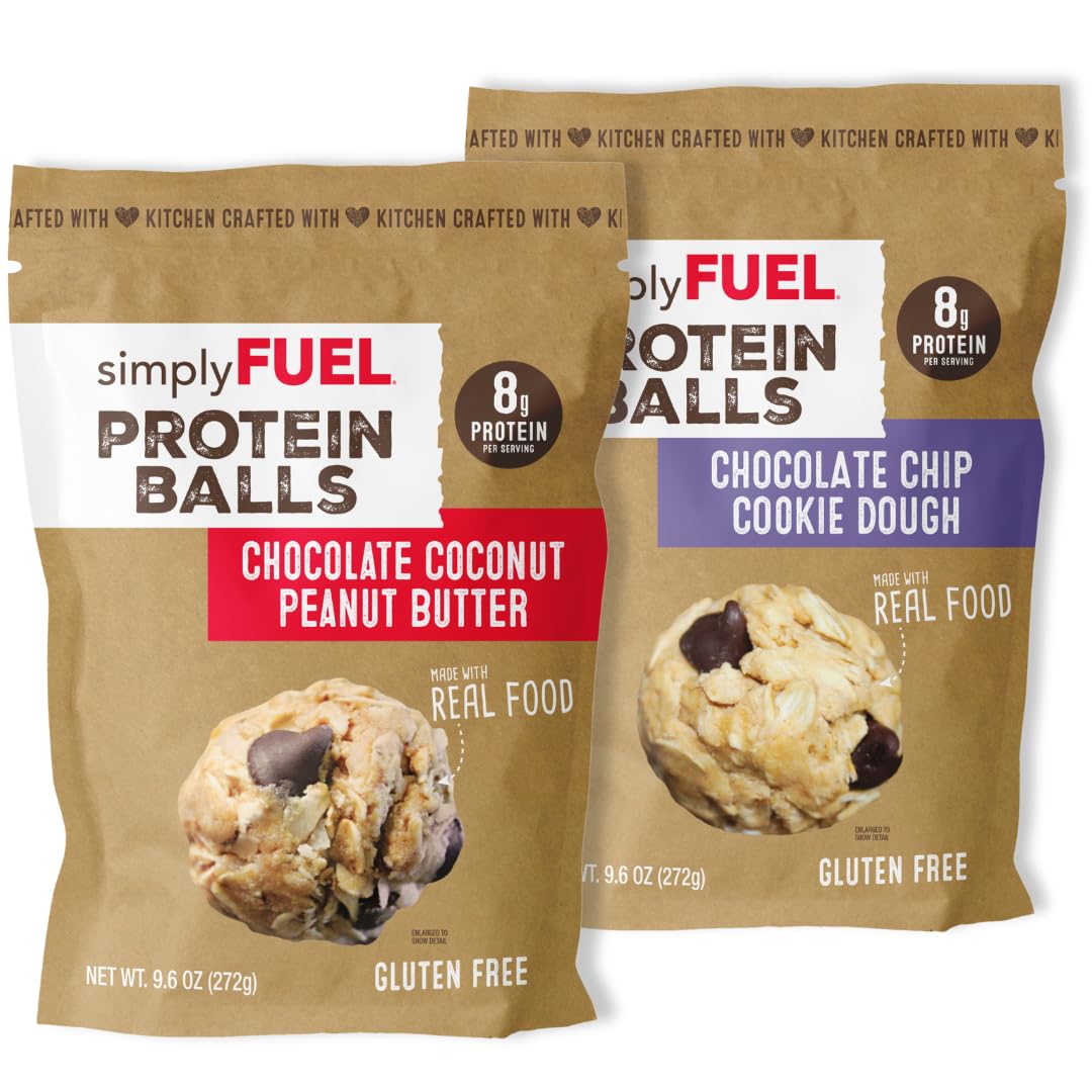 simplyFUEL Whole-Food Protein Balls (Brownie Blast) - 8 g High-Protein, Gluten-Free, Healthy Snack for Adults & Kids - 9.6 oz