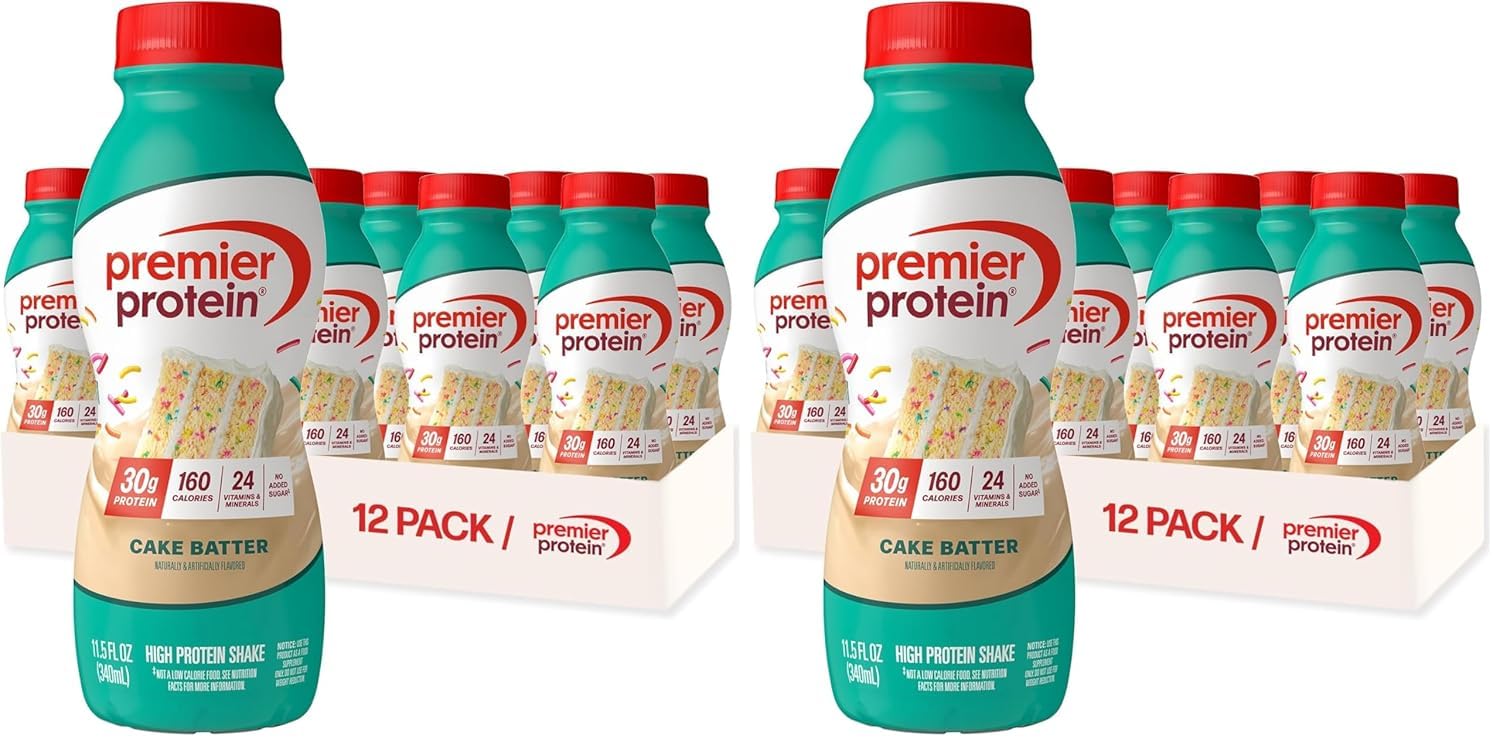 Premier Protein 30g High Protein Shake, Caramel, 12 Pack | 160 Calories, 24 Vitamins & Minerals, No Added Sugar, Supports Muscle Health, Gluten-Free, 11.5 oz