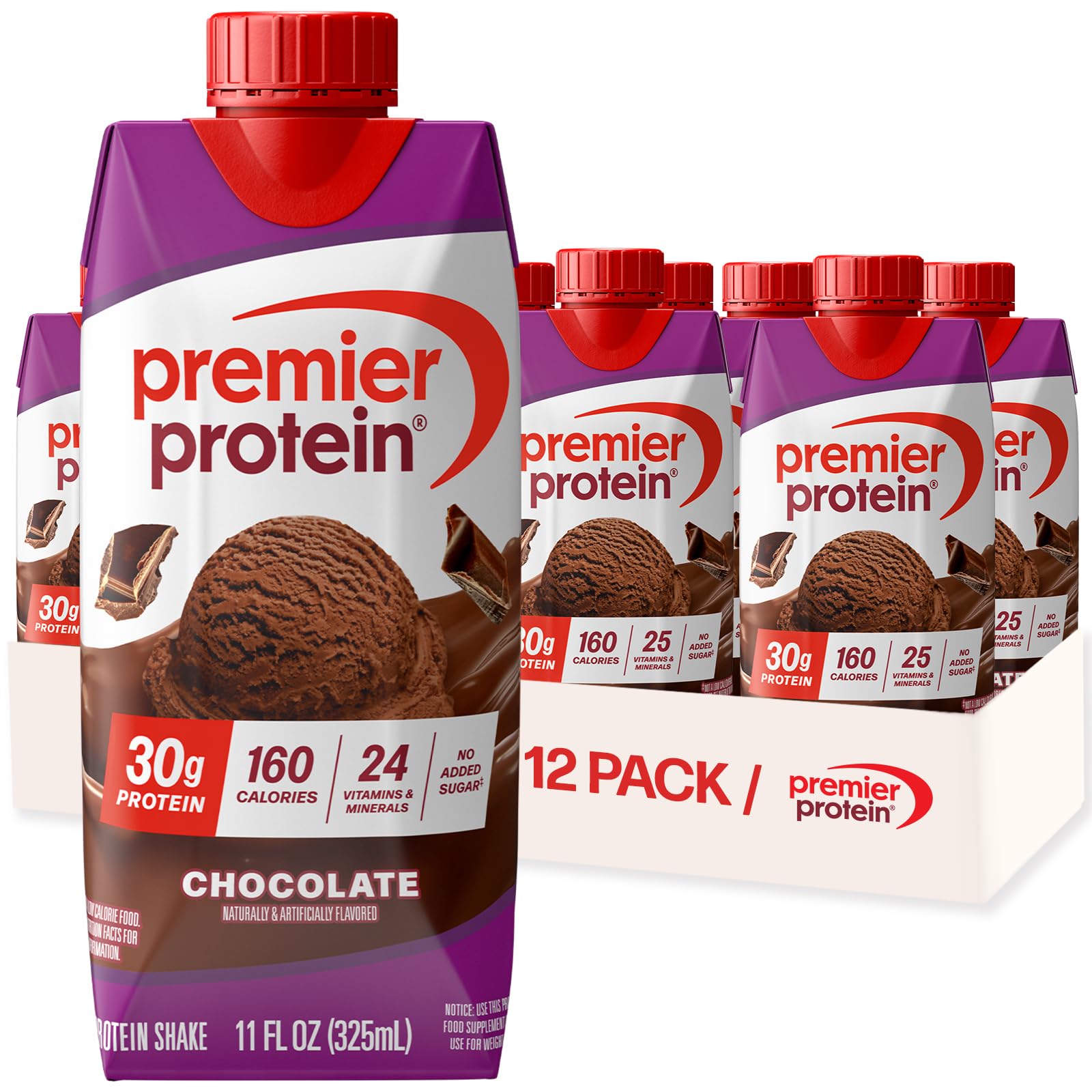 Premier Protein 30g High Protein Shake, Bananas & Cream, 4 Pack | 160 Calories, 24 Vitamins & Minerals, No Added Sugar, Supports Muscle Health, Gluten-Free, 11 oz