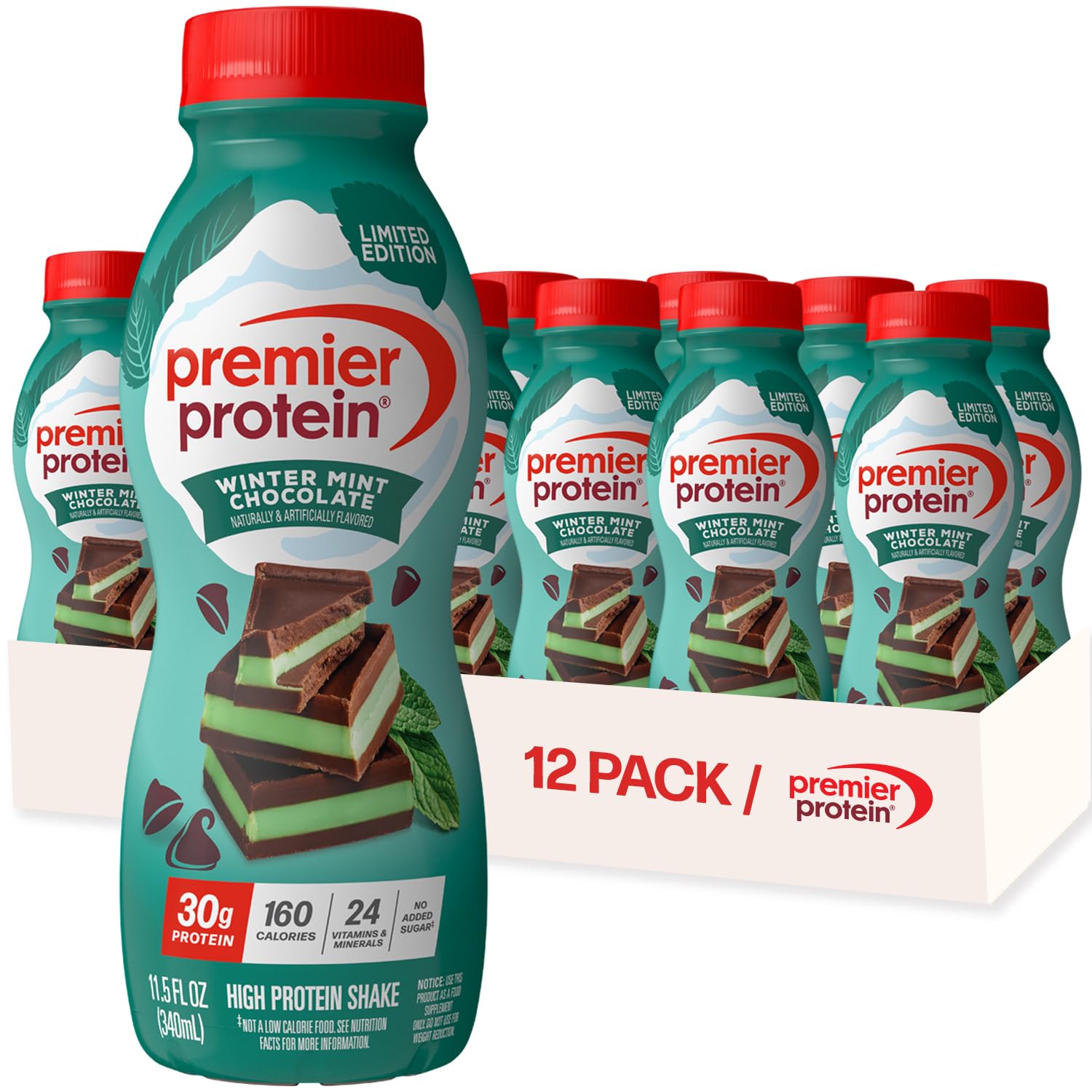 Premier Protein 30g High Protein Shake, Caramel, 12 Pack | 160 Calories, 24 Vitamins & Minerals, No Added Sugar, Supports Muscle Health, Gluten-Free, 11.5 oz