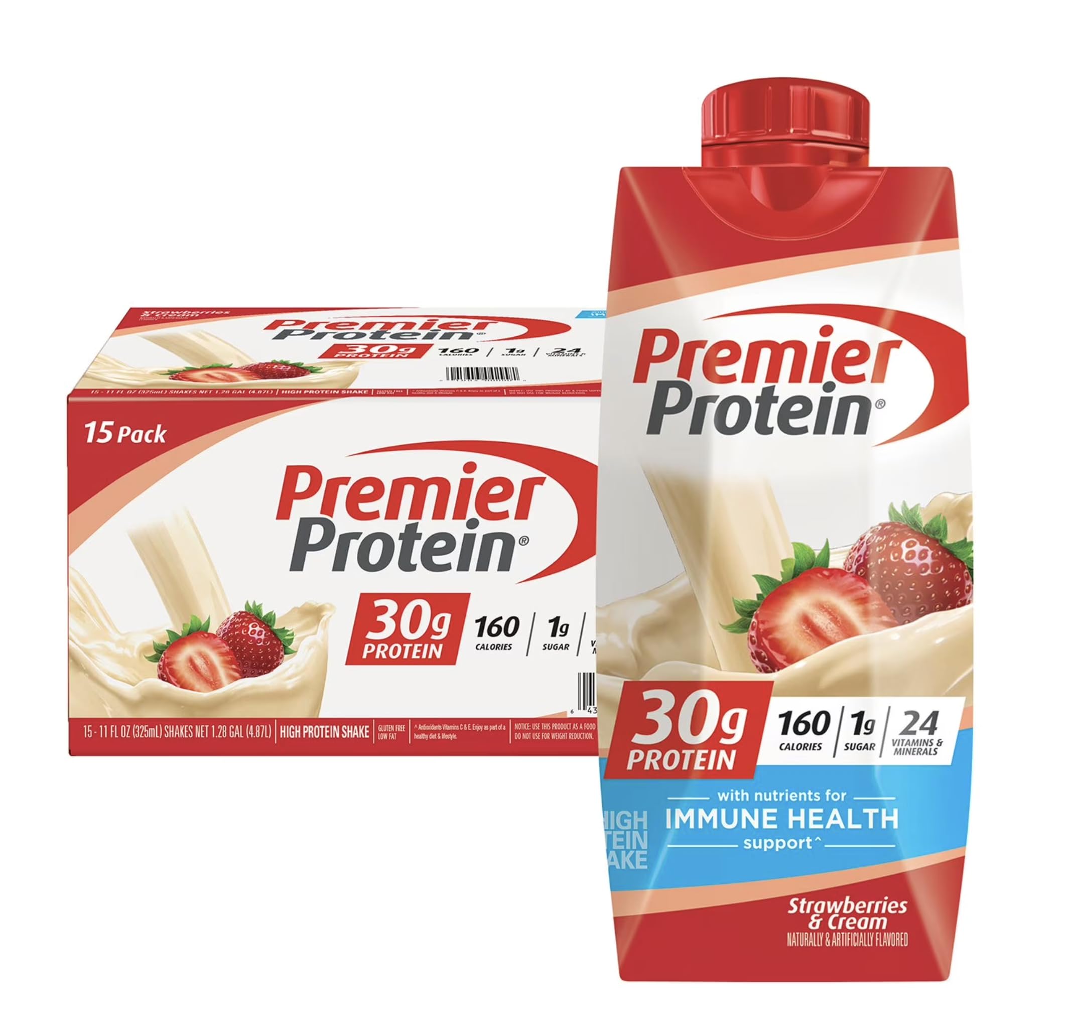 Premier Protein 30g High Protein Shake, Bananas & Cream, 4 Pack | 160 Calories, 24 Vitamins & Minerals, No Added Sugar, Supports Muscle Health, Gluten-Free, 11 oz