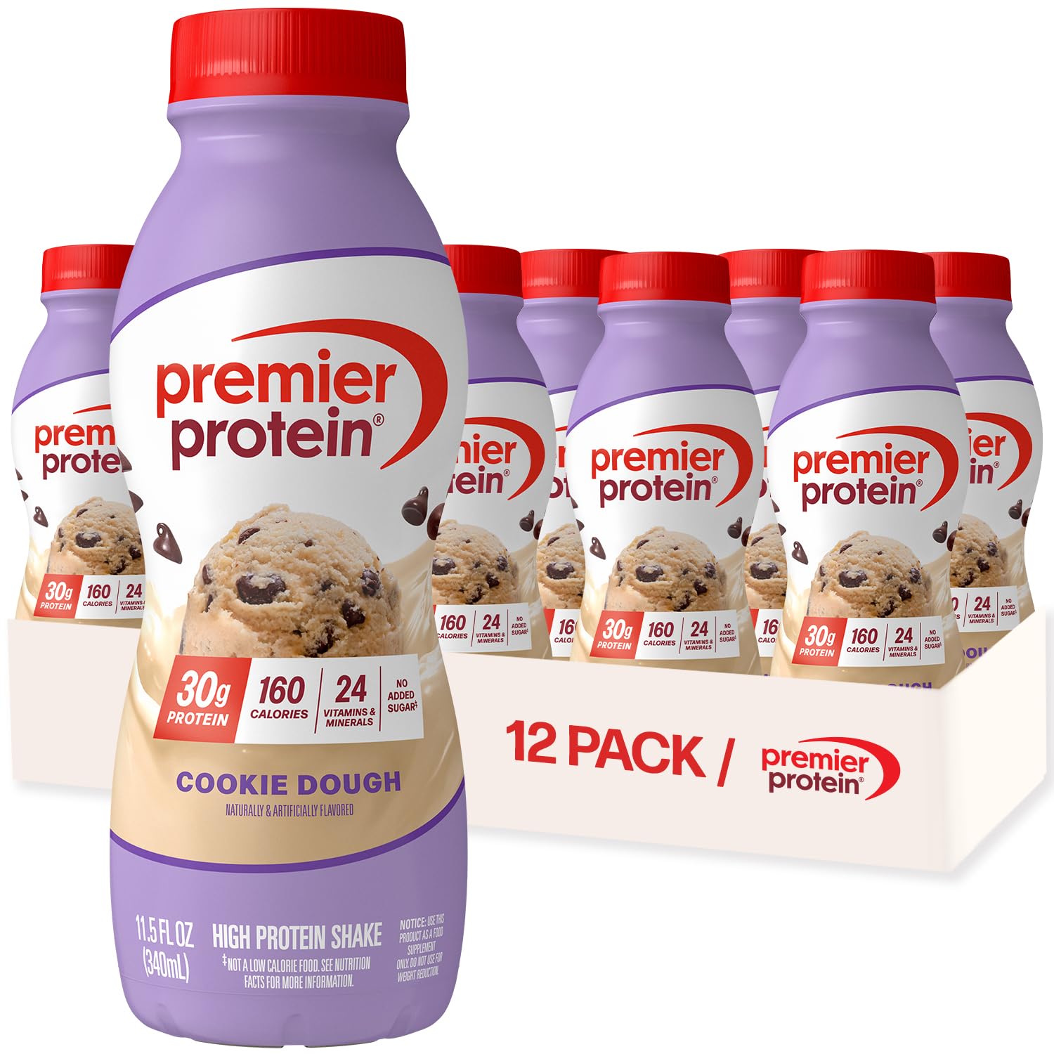 Premier Protein 30g High Protein Shake, Caramel, 12 Pack | 160 Calories, 24 Vitamins & Minerals, No Added Sugar, Supports Muscle Health, Gluten-Free, 11.5 oz