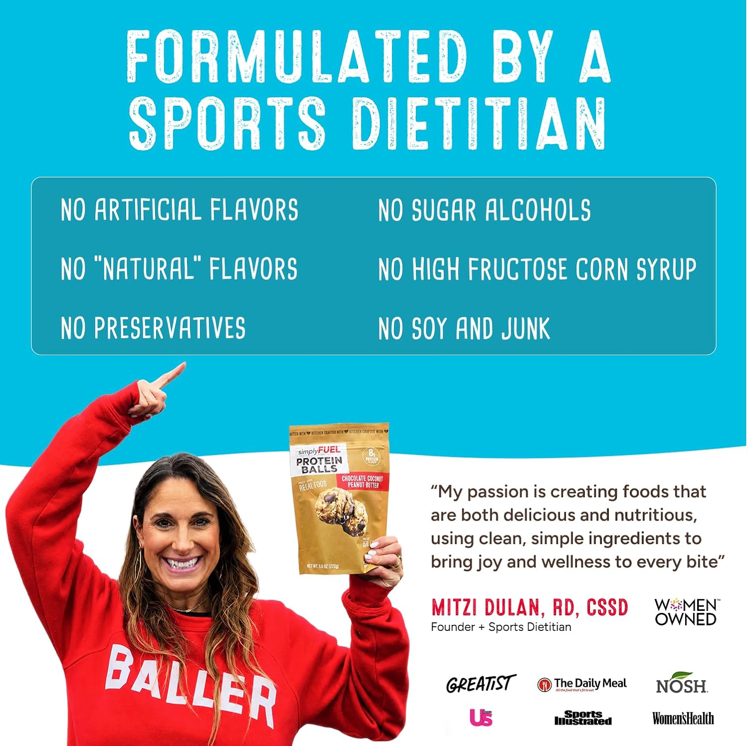 simplyFUEL Whole-Food Protein Balls (Chocolate Almond Coconut) - 8 g High-Protein, Gluten-Free, Healthy Snack for Adults & Kids - 9.6 oz