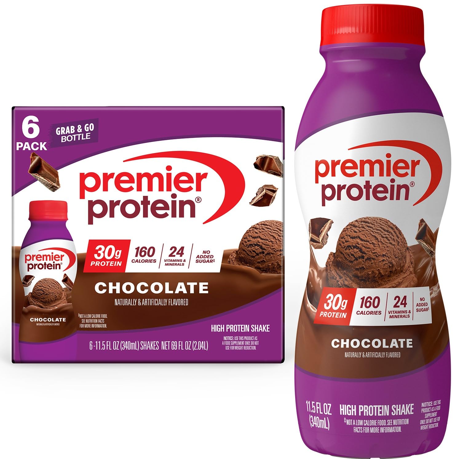Premier Protein 30g High Protein Shake, Caramel, 12 Pack | 160 Calories, 24 Vitamins & Minerals, No Added Sugar, Supports Muscle Health, Gluten-Free, 11.5 oz