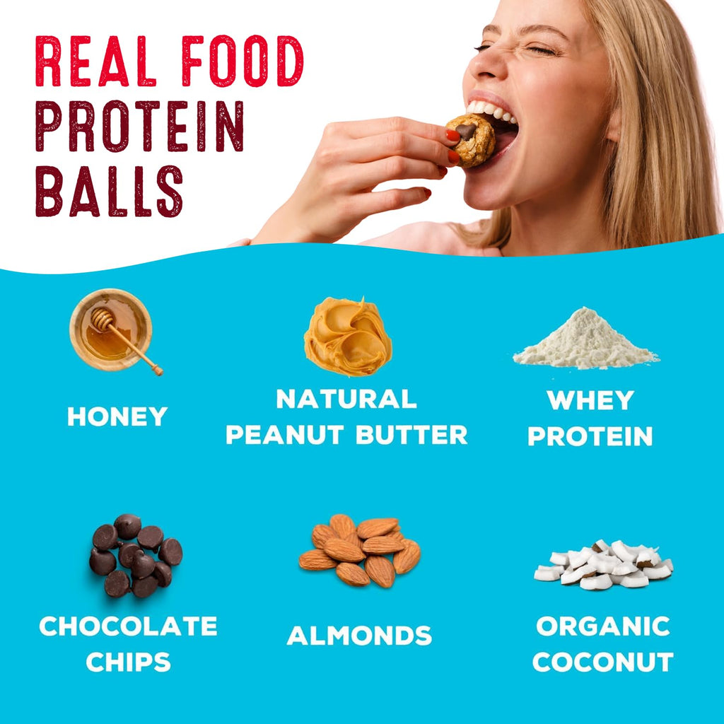 simplyFUEL Whole-Food Protein Balls (Chocolate Almond Coconut) - 8 g High-Protein, Gluten-Free, Healthy Snack for Adults & Kids - 9.6 oz