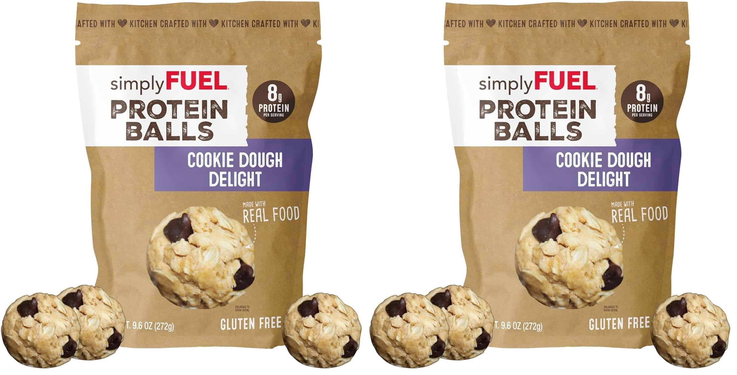 simplyFUEL Whole-Food Protein Balls (Brownie Blast) - 8 g High-Protein, Gluten-Free, Healthy Snack for Adults & Kids - 9.6 oz