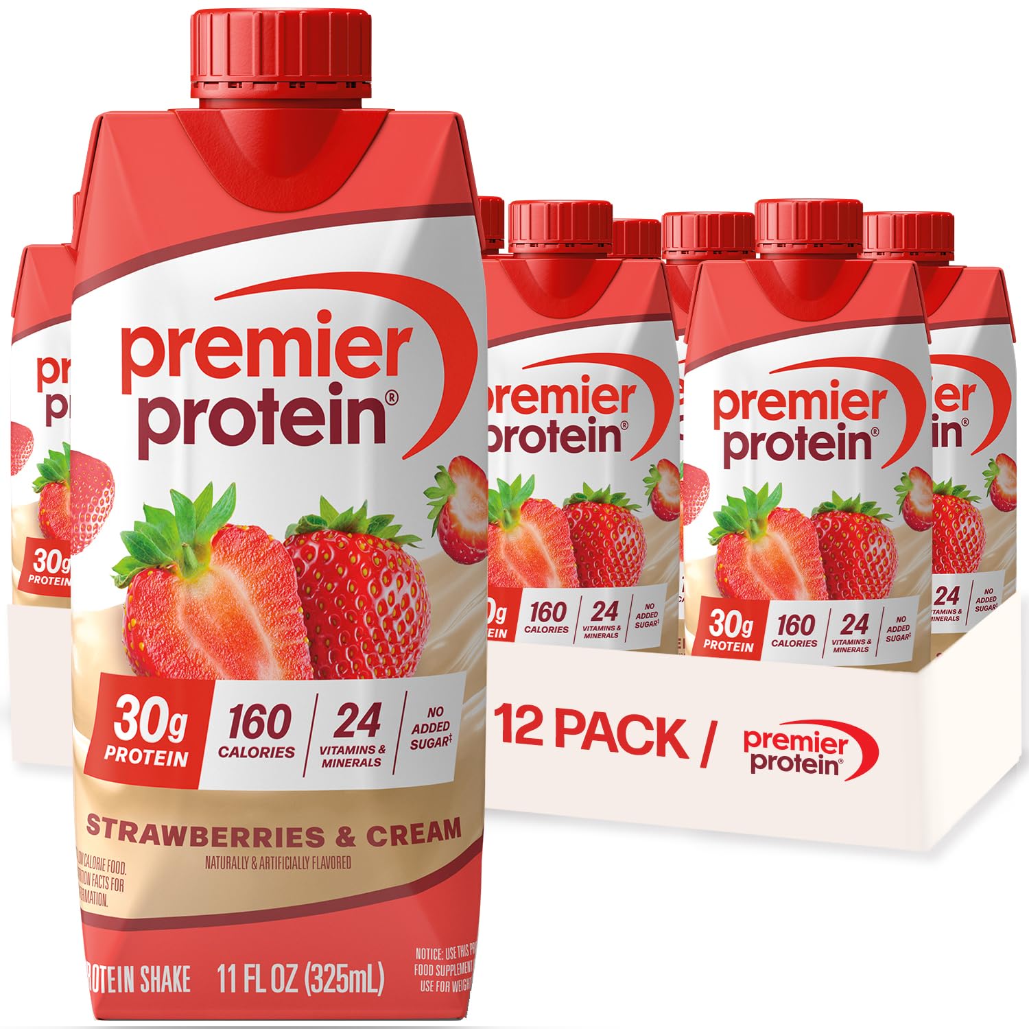 Premier Protein 30g High Protein Shake, Bananas & Cream, 4 Pack | 160 Calories, 24 Vitamins & Minerals, No Added Sugar, Supports Muscle Health, Gluten-Free, 11 oz