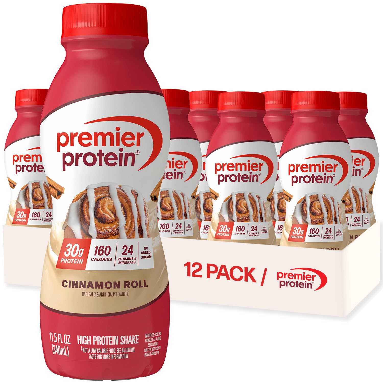 Premier Protein 30g High Protein Shake, Caramel, 12 Pack | 160 Calories, 24 Vitamins & Minerals, No Added Sugar, Supports Muscle Health, Gluten-Free, 11.5 oz