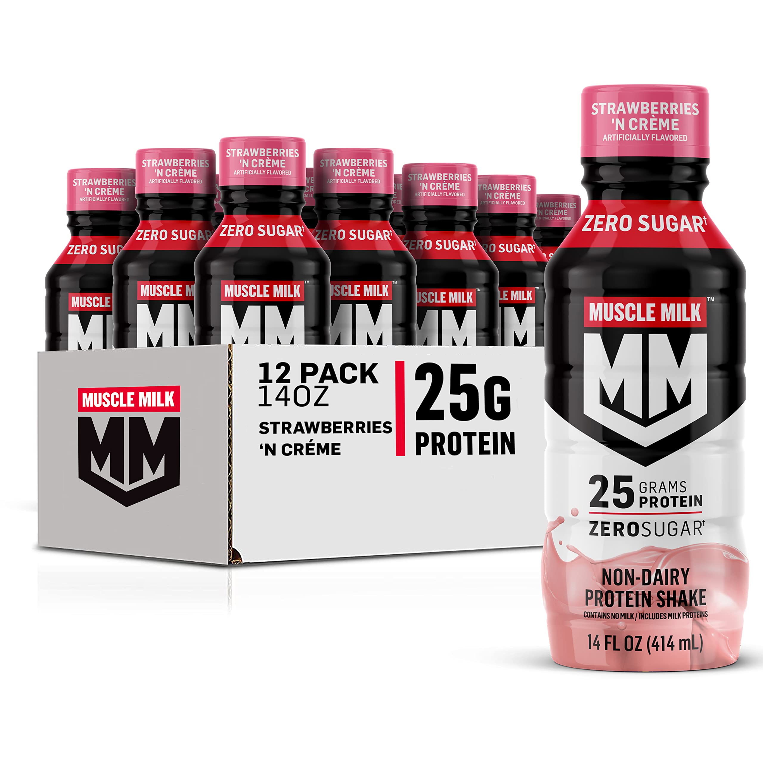 Muscle Milk Genuine Liquid Protein Shake, Vanilla Crème, 25g Protein, 14 Fl Oz Bottle, 12 Pack