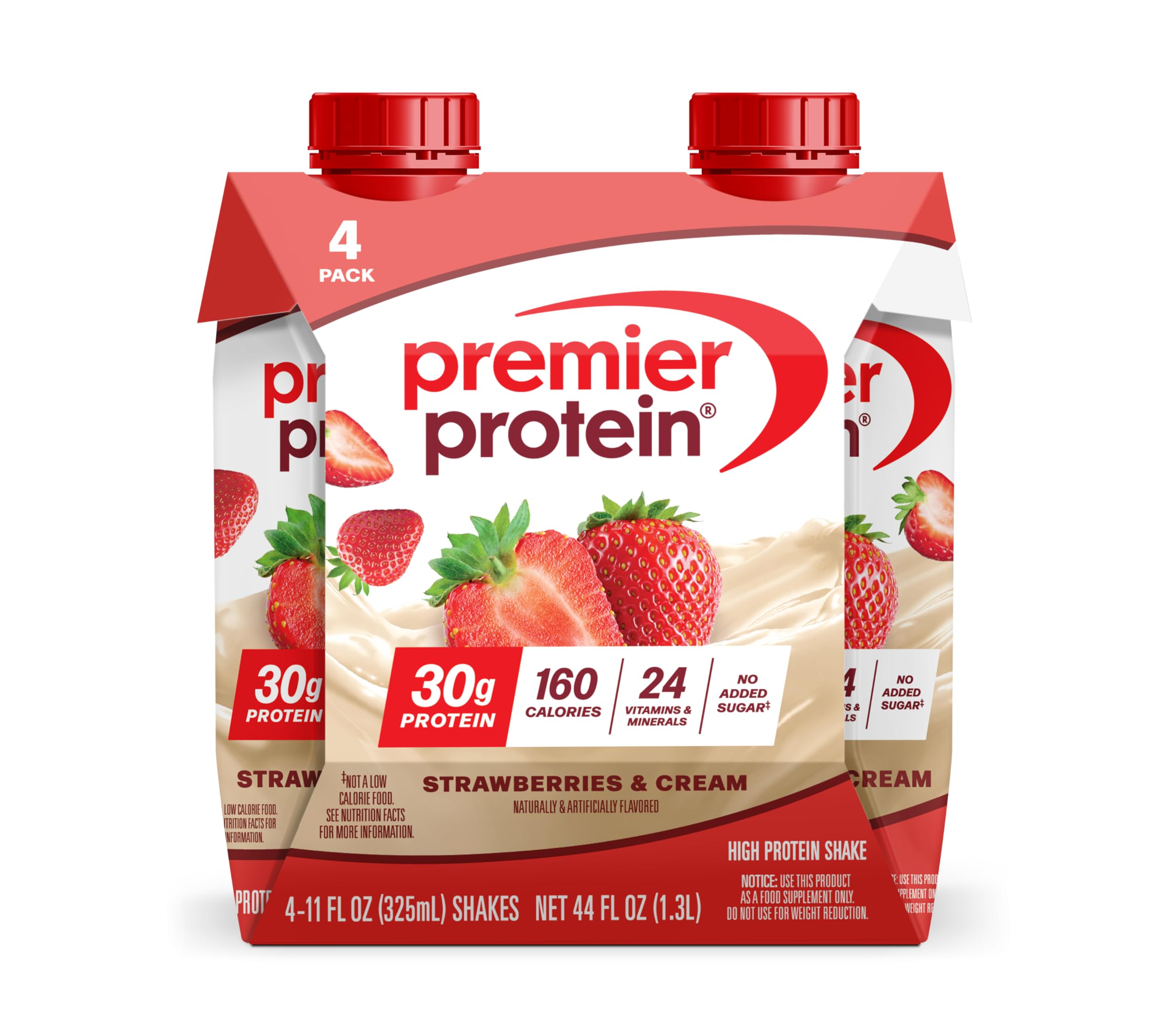 Premier Protein 30g High Protein Shake, Bananas & Cream, 4 Pack | 160 Calories, 24 Vitamins & Minerals, No Added Sugar, Supports Muscle Health, Gluten-Free, 11 oz