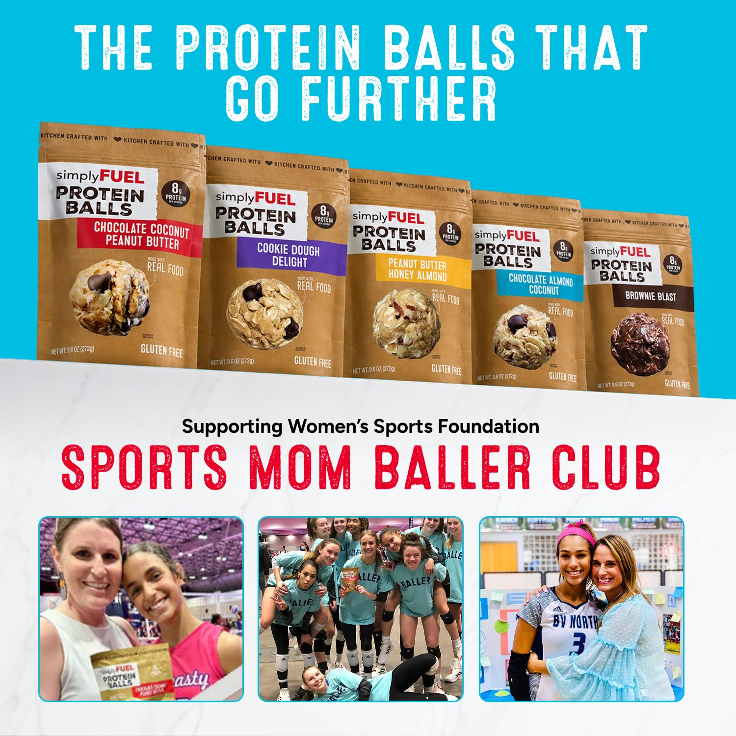 simplyFUEL Whole-Food Protein Balls (Chocolate Almond Coconut) - 8 g High-Protein, Gluten-Free, Healthy Snack for Adults & Kids - 9.6 oz